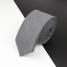 Load image into Gallery viewer, Luxury High Quality Black Grey Skinny Wool Tie For Men Business Meeting Necktie Fashionable Design Excellent Men Gift
