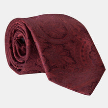Load image into Gallery viewer, Vienna - Silk Jacquard Tie - Burgundy
