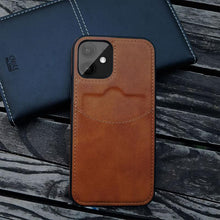 Load image into Gallery viewer, Luxury Leather Card Retro Case for iPhone 14 13 12 Mini 11 Pro Max X XR XS Slim Soft Cover for 14 Max Built-in Metal Plate for Magnetic Mounting &amp; Card Holder Phone Case
