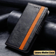 Load image into Gallery viewer, Luxury Leather Case For iPhone 13 11 12 14 Pro Max Mini Wallet Pocket Flip Case Cover Vintage Luxury Genuine Leather Fashion Business Classic Flip Case For Men
