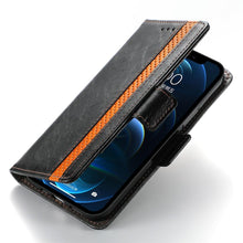 Load image into Gallery viewer, Luxury Leather Case For iPhone 13 11 12 14 Pro Max Mini Wallet Pocket Flip Case Cover Vintage Luxury Genuine Leather Fashion Business Classic Flip Case For Men
