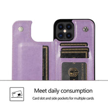 Load image into Gallery viewer, Luxury Leather Case For iPhone 14 12 13 Pro Comfortable Soft Wallet Card Slots Phone Flip Cover Wallet Case with Card Holder for iPhone
