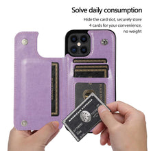Load image into Gallery viewer, Luxury Leather Case For iPhone 14 12 13 Pro Comfortable Soft Wallet Card Slots Phone Flip Cover Wallet Case with Card Holder for iPhone
