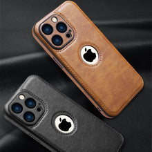 Load image into Gallery viewer, Luxury Leather Case for iPhone 14 13 12 11 Pro MAX XS XR 7 8 Plus Classic Silicone Phone Cover  Leather Case Thin Flexible Soft Grip Luxury PU Leather Cover for Men Durable Anti-Scratch Full Phone Cases

