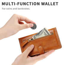 Load image into Gallery viewer, Luxury Leather Flip Wallet Case For iPhone 14 13 12 11 Pro MAX  X XS XR Card Holder Stand Cover Retro Brown Card Holder Slots Pocket Case PU Leather Magnetic Closure Kickstand Shockproof Flip Case
