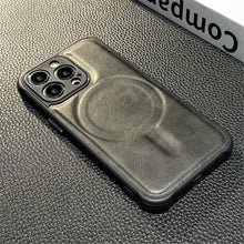 Load image into Gallery viewer, Luxury Leather Magnetic Wireless Charging Case For iPhone 14 11 12 13 Pro Max X XS XR 8 7 Plus Shockproof Soft Cover Shockproof Unique Vintage Design Leather Case For iPhone
