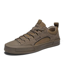 Load image into Gallery viewer, Luxury Leather Men's Sneakers Lace Up Mens Casual Outdoor Canvas Shoes Handmade Fashion Walking Sneakers Comfortable Modern Design Sneakers For Man
