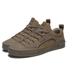 Load image into Gallery viewer, Luxury Leather Men's Sneakers Lace Up Mens Casual Outdoor Canvas Shoes Handmade Fashion Walking Sneakers Comfortable Modern Design Sneakers For Man
