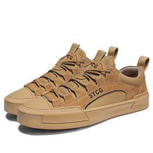 Load image into Gallery viewer, Luxury Leather Men's Sneakers Lace Up Mens Casual Outdoor Canvas Shoes Handmade Fashion Walking Sneakers Comfortable Modern Design Sneakers For Man
