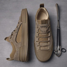 Load image into Gallery viewer, Luxury Leather Men's Sneakers Lace Up Mens Casual Outdoor Canvas Shoes Handmade Fashion Walking Sneakers Comfortable Modern Design Sneakers For Man
