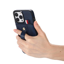 Load image into Gallery viewer, Luxury Leather Phone Case For iPhone 14 13 12 Mini 11 Pro X XS Max XR Business Elegant Men Wallet Card Slot Cover Wallet Case With Card Holder PU Leather iPhone Case
