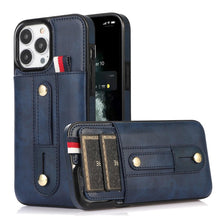 Load image into Gallery viewer, Luxury Leather Phone Case For iPhone 14 13 12 Mini 11 Pro X XS Max XR Business Elegant Men Wallet Card Slot Cover Wallet Case With Card Holder PU Leather iPhone Case
