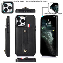 Load image into Gallery viewer, Luxury Leather Phone Case For iPhone 14 13 12 Mini 11 Pro X XS Max XR Business Elegant Men Wallet Card Slot Cover Wallet Case With Card Holder PU Leather iPhone Case
