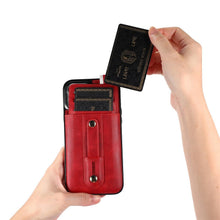 Load image into Gallery viewer, Luxury Leather Phone Case For iPhone 14 13 12 Mini 11 Pro X XS Max XR Business Elegant Men Wallet Card Slot Cover Wallet Case With Card Holder PU Leather iPhone Case
