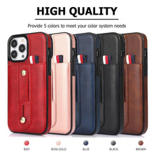 Load image into Gallery viewer, Luxury Leather Phone Case For iPhone 14 13 12 Mini 11 Pro X XS Max XR Business Elegant Men Wallet Card Slot Cover Wallet Case With Card Holder PU Leather iPhone Case
