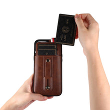Load image into Gallery viewer, Luxury Leather Phone Case For iPhone 14 13 12 Mini 11 Pro X XS Max XR Business Elegant Men Wallet Card Slot Cover Wallet Case With Card Holder PU Leather iPhone Case
