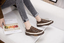 Load image into Gallery viewer, Luxury Leather Womens Sneakers Spring Shoes New Genuine Leather Casual Women Fashion Flat Girl Student Shoes Comfortable Women's Casual Flats Elegant Soft Walking Sneakers

