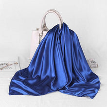 Load image into Gallery viewer, Luxury Long Soft Square Silk Scarves Lightweight Elegant Satin Silk Soft Head Wrap Escharpe Hijab Scarf Muslim Female Silky Shawls Wrap Hair Head Scarves Bandanna For  Women 90*90cm
