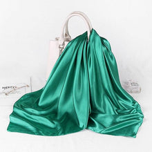 Load image into Gallery viewer, Luxury Long Soft Square Silk Scarves Lightweight Elegant Satin Silk Soft Head Wrap Escharpe Hijab Scarf Muslim Female Silky Shawls Wrap Hair Head Scarves Bandanna For  Women 90*90cm
