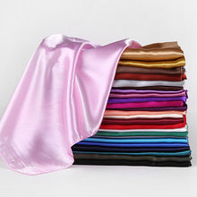 Load image into Gallery viewer, Luxury Long Soft Square Silk Scarves Lightweight Elegant Satin Silk Soft Head Wrap Escharpe Hijab Scarf Muslim Female Silky Shawls Wrap Hair Head Scarves Bandanna For  Women 90*90cm
