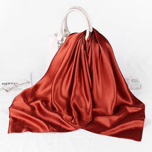 Load image into Gallery viewer, Luxury Long Soft Square Silk Scarves Lightweight Elegant Satin Silk Soft Head Wrap Escharpe Hijab Scarf Muslim Female Silky Shawls Wrap Hair Head Scarves Bandanna For  Women 90*90cm

