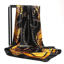 Load image into Gallery viewer, Luxury Long Soft Square Silk Scarves Lightweight Elegant Satin Silk Soft Head Wrap Escharpe Hijab Scarf Muslim Female Silky Shawls Wrap Hair Head Scarves Bandanna For  Women 90*90cm

