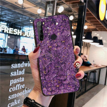 Load image into Gallery viewer, Luxury Marble Gold Foil Phone Case For Xiaomi Redmi Note 9 9S 8 8T 7 6 5 Pro 9A 9C 8A 7A 6A 10X 5G Coque Soft Silicone Cover Luxury Marble Pattern Bling Shell Back Mirror Glass Case Cover with Soft Bumper and Hybrid Technology
