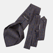 Load image into Gallery viewer, Moretti - Printed Madder Silk Tie - Navy &amp; Green
