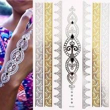 Load image into Gallery viewer, Luxury Metallic Gold Waterproof Temporary Tattoo Feather Elephant Fashion Different Design Tattoos For Womens
