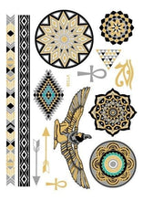 Load image into Gallery viewer, Luxury Metallic Temporary Tattoo Gold Silver Flower Sticker Long Lasting Gold Design For Womens
