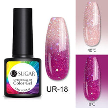 Load image into Gallery viewer, Luxury Modern Elegant Colorful Diamond Gel Nail Polish UV Temperature Color Changing Elegant Fashion Rainbow Colors For Womens
