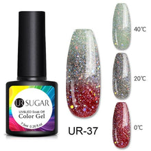 Load image into Gallery viewer, Luxury Modern Elegant Colorful Diamond Gel Nail Polish UV Temperature Color Changing Elegant Fashion Rainbow Colors For Womens
