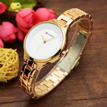 Load image into Gallery viewer, Luxury Rose Gold Womens Watch Stainless Steel Wrist Watches Fashion Thin Quartz Ladies Watch Waterproof Stainless Steel Wrist Watch Elegant Round Design For Women
