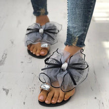 Load image into Gallery viewer, Luxury Shiny Rhinestone Summer Cute Bowtie Decorate Non-Slip Sandals Slipper Flats Mules Casual Fashion Beach Flip Flops Bow Sandals Rubber Flat Summer Beach Rain Shoes
