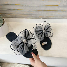 Load image into Gallery viewer, Luxury Shiny Rhinestone Summer Cute Bowtie Decorate Non-Slip Sandals Slipper Flats Mules Casual Fashion Beach Flip Flops Bow Sandals Rubber Flat Summer Beach Rain Shoes
