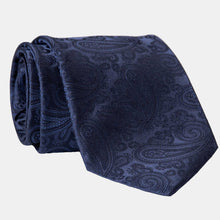 Load image into Gallery viewer, Soave - Silk Jacquard Tie - Midnight Blue

