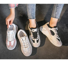 Load image into Gallery viewer, Luxury Sneakers Women Thick Bottom Round Toe Breathing Chunky Platform Sneakers Fashion Breathable Lightweight Comfortable Sneakers Non-Slip Girl Tennis Running Walking Shoes
