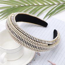 Load image into Gallery viewer, Luxury  Sparkly Padded Rhinestones Headbands Full Crystal Hairbands Wide Headwear White Gorgeous Hair Accessories For Women
