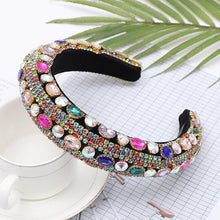 Load image into Gallery viewer, Luxury  Sparkly Padded Rhinestones Headbands Full Crystal Hairbands Wide Headwear White Gorgeous Hair Accessories For Women
