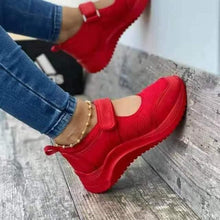 Load image into Gallery viewer, Luxury Summer Red Womens Sneakers Casual Sport Shoes Breathable Mesh Platform Vulcanize Shoes Non Slip Breathable Comfortable Women's Casual Flats Shoes
