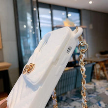 Load image into Gallery viewer, Luxury Wallet Bag Phone Case For iPhone 14 13 12 MINI 11 Pro XR XS Max 6 7 8 Plus Silicone Card Pocket Strap Cover With Lanyard Crossbody Chain Card Holder Slot Handbag Wrist Strap Protective Cover
