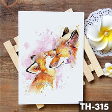 Load image into Gallery viewer, Luxury Waterproof Wolf Fox Temporary Watercolor Tattoo Sticker Modern 3D Animals Tattoos

