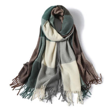 Load image into Gallery viewer, Winter  Long Plaid Headwear Scarf Warm Shawls Cashmere Female Scarfs Scarves Lady Tassel Shawl Wraps For Women
