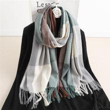 Load image into Gallery viewer, Winter  Long Plaid Headwear Scarf Warm Shawls Cashmere Female Scarfs Scarves Lady Tassel Shawl Wraps For Women
