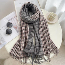 Load image into Gallery viewer, Winter  Long Plaid Headwear Scarf Warm Shawls Cashmere Female Scarfs Scarves Lady Tassel Shawl Wraps For Women
