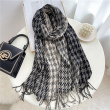 Load image into Gallery viewer, Winter  Long Plaid Headwear Scarf Warm Shawls Cashmere Female Scarfs Scarves Lady Tassel Shawl Wraps For Women
