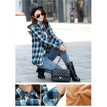 Load image into Gallery viewer, Luxury Winter Warm, Plus Velvet Thicken Plaid Shirt Style Coat Jacket For Women Clothes/Tops/Casual/Jacket/Outerwear For Female

