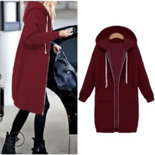 Load image into Gallery viewer, Luxury Women's Autumn Winter Thickening Hoodies Leisure Loose Hooded Jackets Pockets Plus Size Sweatshirt Sports Dresses Outwear Women's Hooded Flannel Jacket Casual Fleece Windbreaker Hoodie
