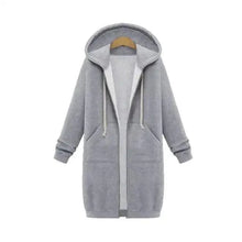 Load image into Gallery viewer, Luxury Women's Autumn Winter Thickening Hoodies Leisure Loose Hooded Jackets Pockets Plus Size Sweatshirt Sports Dresses Outwear Women's Hooded Flannel Jacket Casual Fleece Windbreaker Hoodie
