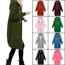 Load image into Gallery viewer, Luxury Women's Autumn Winter Thickening Hoodies Leisure Loose Hooded Jackets Pockets Plus Size Sweatshirt Sports Dresses Outwear Women's Hooded Flannel Jacket Casual Fleece Windbreaker Hoodie
